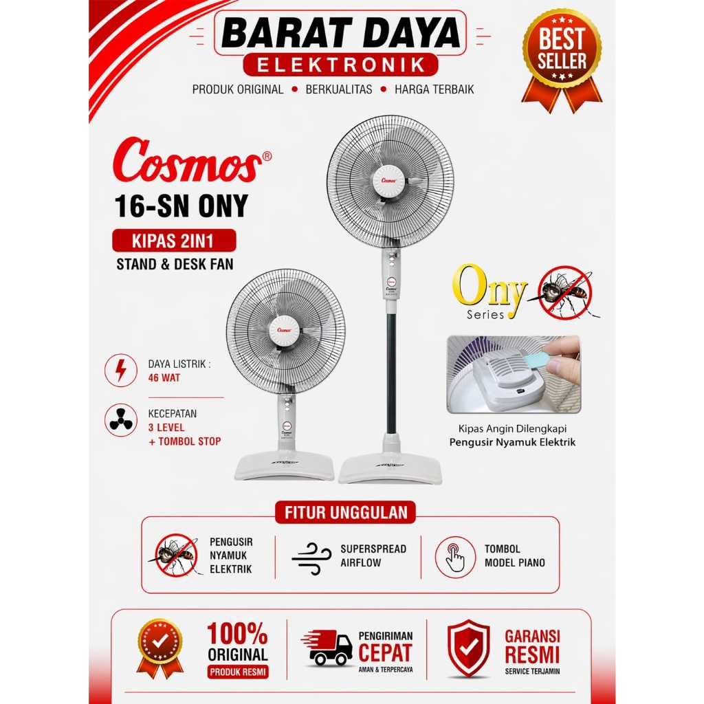 Kipas Angin Cosmos 16 SN ONY Kipas 2 fungsi