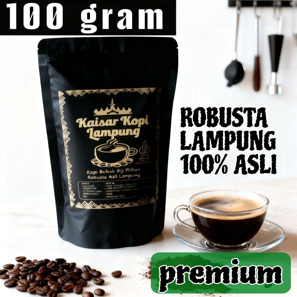 Kopi Robusta Lampung 100gram premium kopi kaisar lampung