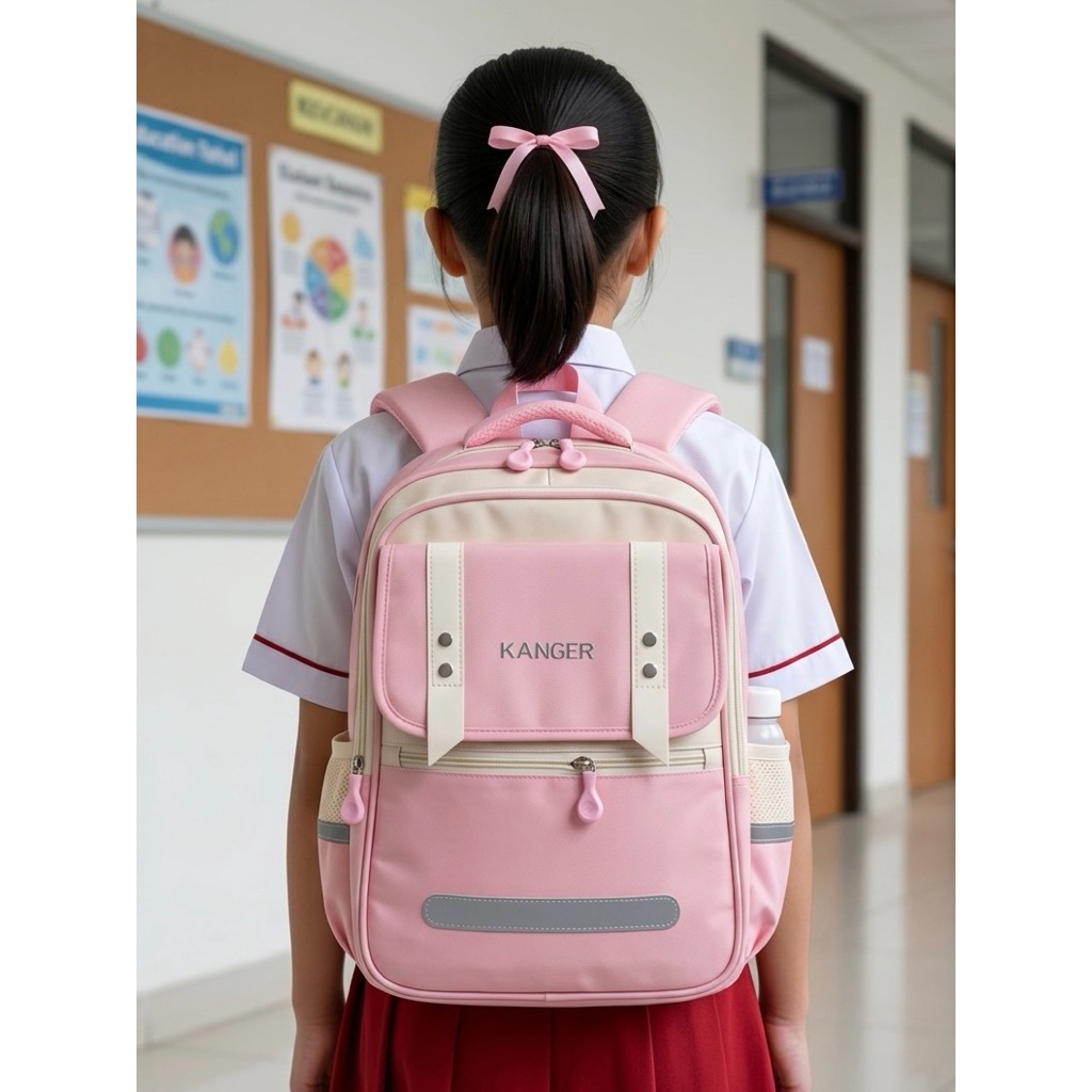 Tas Ransel Anak Perempuan Pink Kualitas Tinggi #Kanger Girl Series – Stylish, Kuat & Nyaman untuk Se