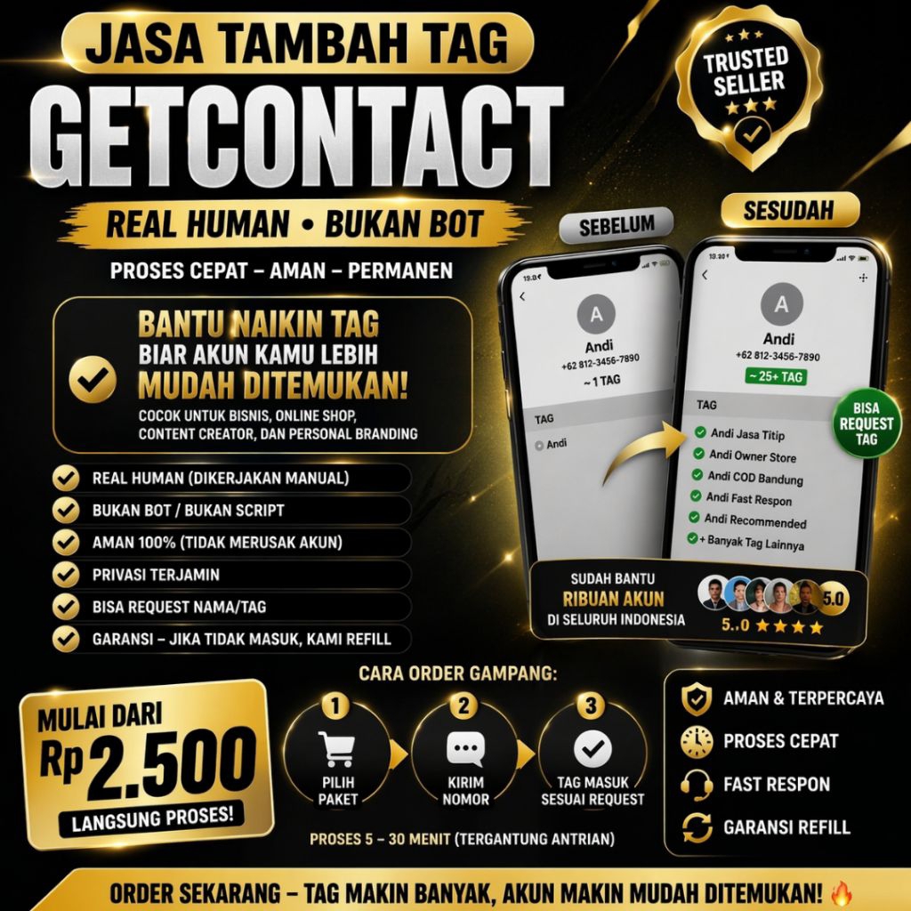 Jasa Tambah Tag Getcontact / Get Contact Real Human Manual Cepat - Branding Nomor Bisnis PT & Sales