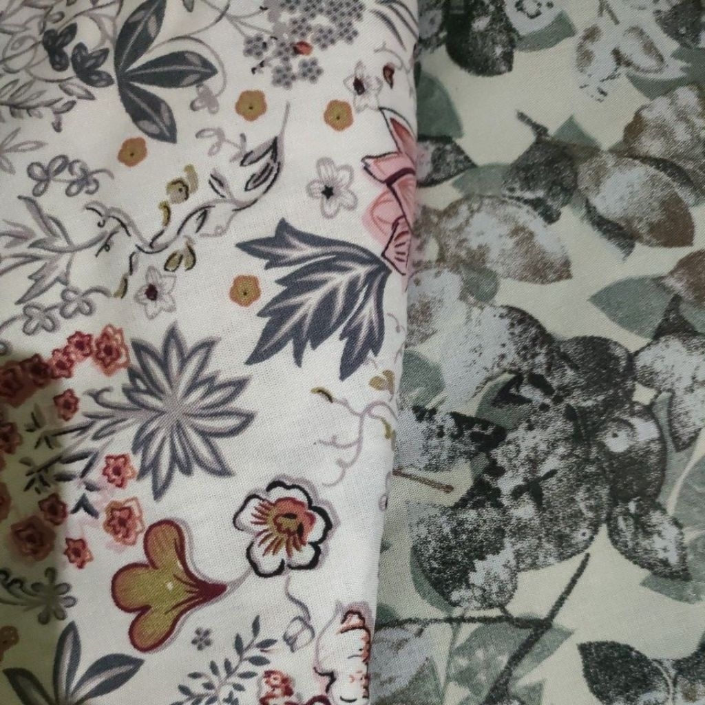 Kain Batik katun kain rayon motif bunga kecil motif bunga besar motif abstrak polosan