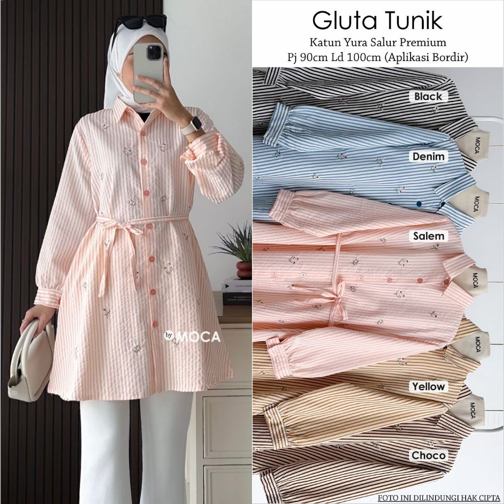 Gluta Tunik Atasan Allsize Busui Premium Catton Original Ori Moela Berlabel