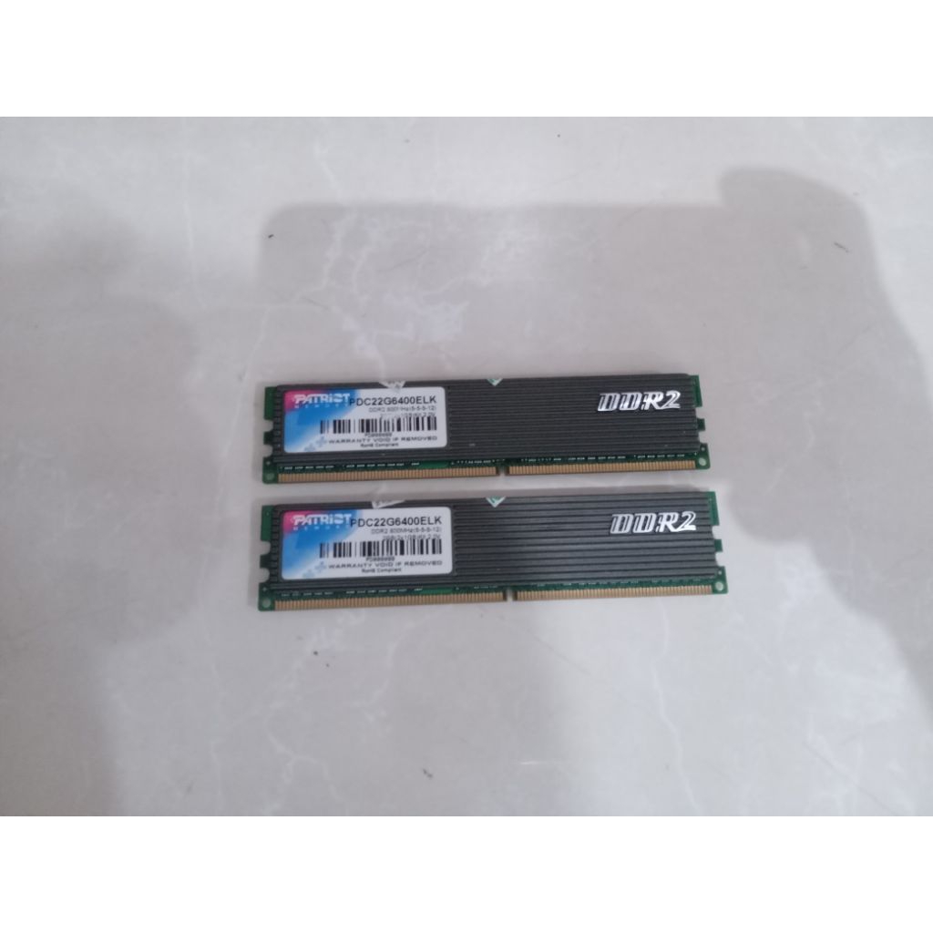 Memory RAM DDR2 PC6400 2GB Kit (1GBx2) - Patriot PDC22G6400ELK