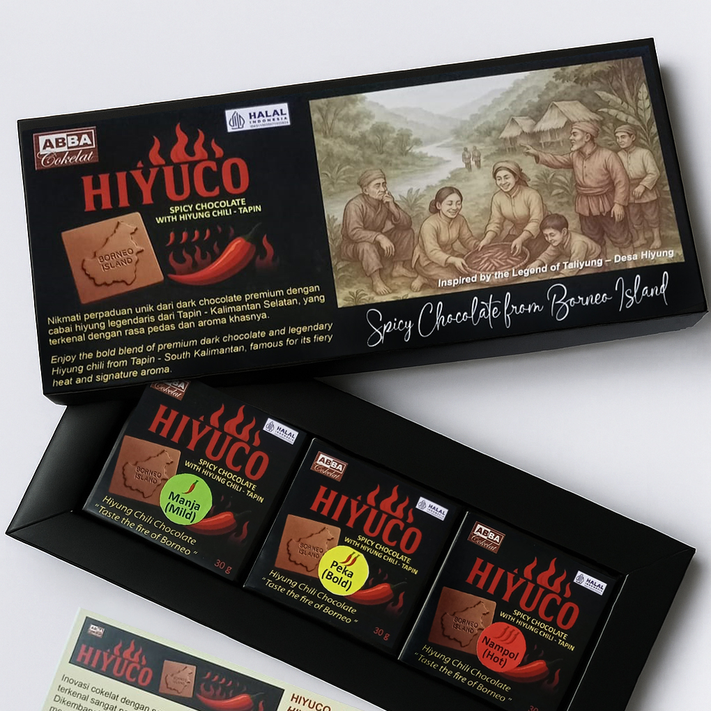 ABBA Cokelat – HIYUCO Borneo Premium Giftset - Cokelat Pedas Cabai Hiyung | Cabai Hiyung Tapin I Dar