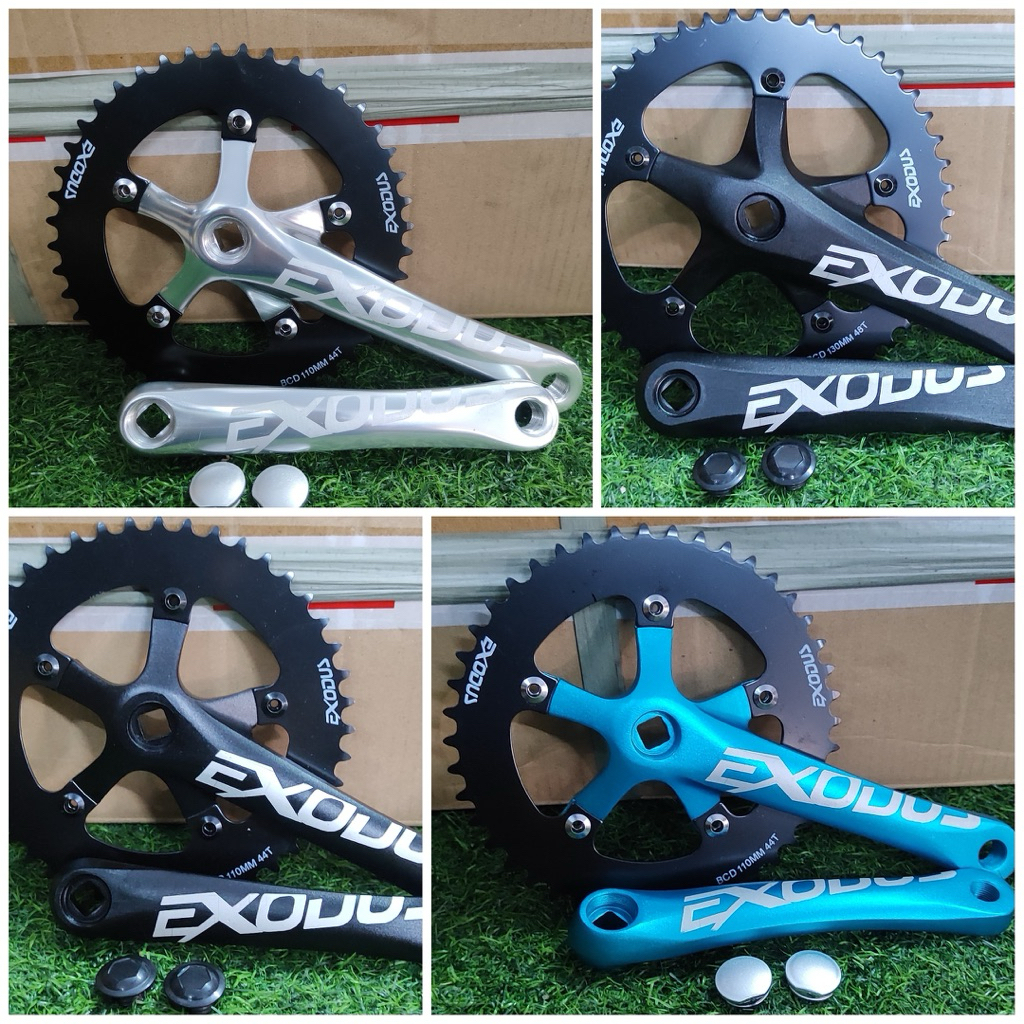 CRANK / CRANKSET / FC EXODUS ALLOY 46T / 48T x 170mm Single Speed (menggunakan BB kotak) sepeda fixi