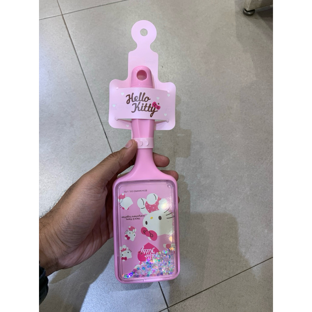 Miniso Sanrio Character Pink Quicksand Hair Brush Hello Kitty sisir besar