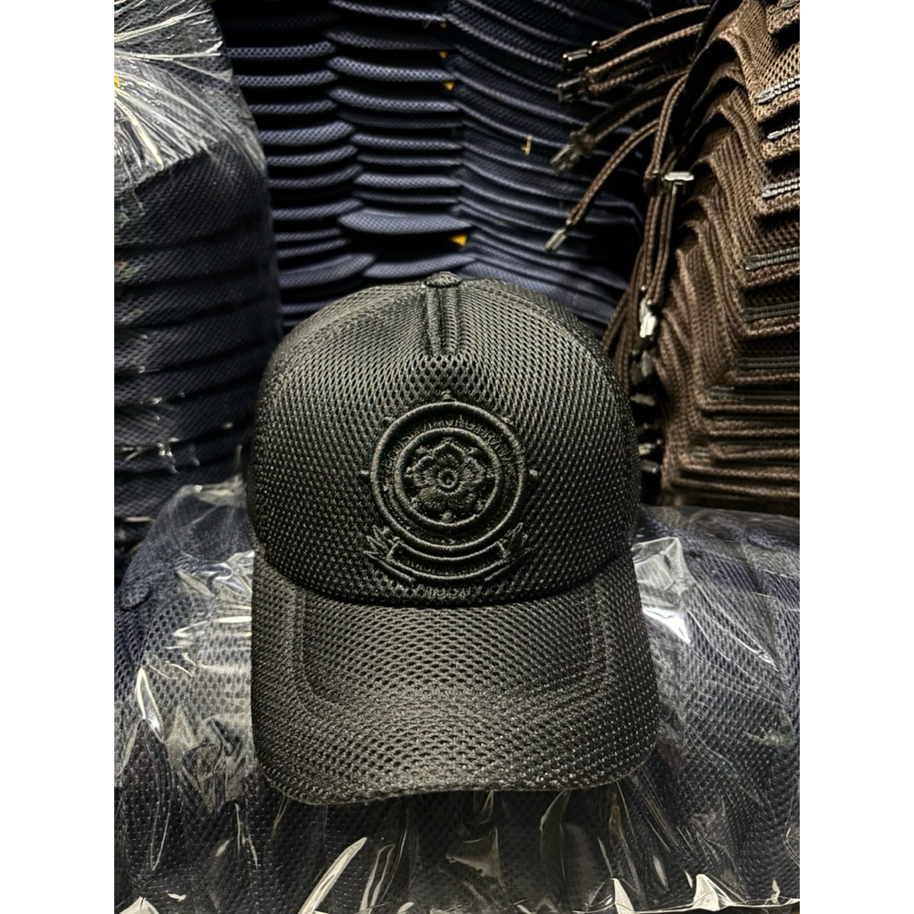 Topi Jaring Satpol PP Full Hitam (Free bordir nama)