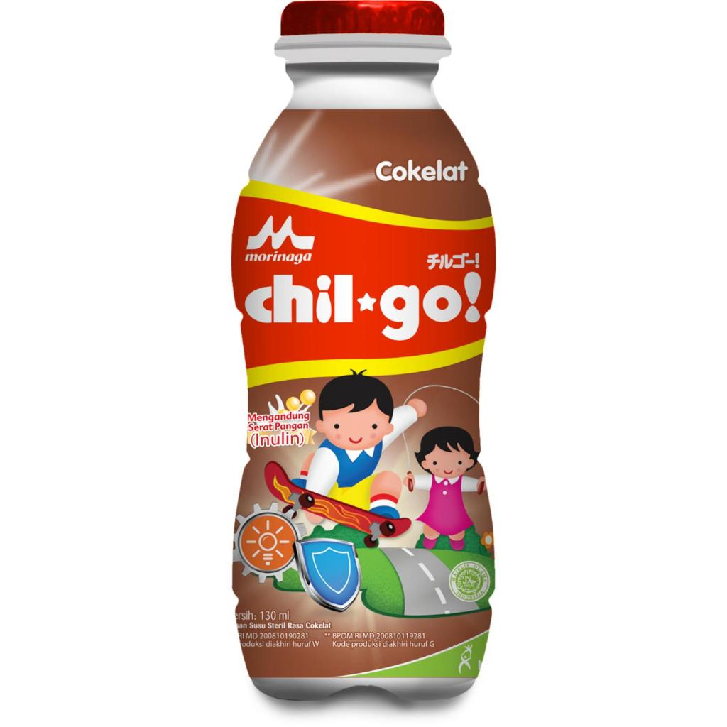 Susu UHT Morinaga Chil Go Botol 130ml - Pilihan Rasa Coklat, Vanila, Strawberry (PCS)