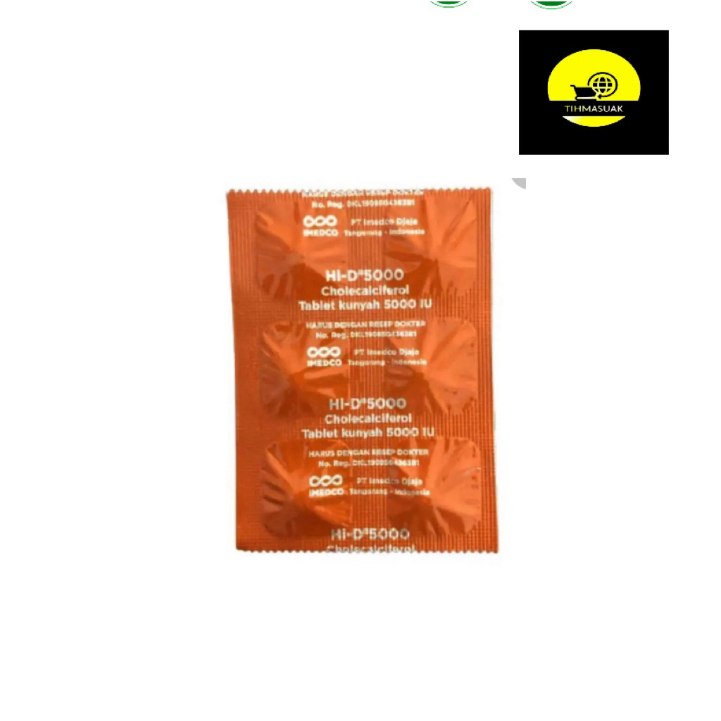 Tihmasuak//Vitamin D5000 iu HI-D per lembar tablet kunyah