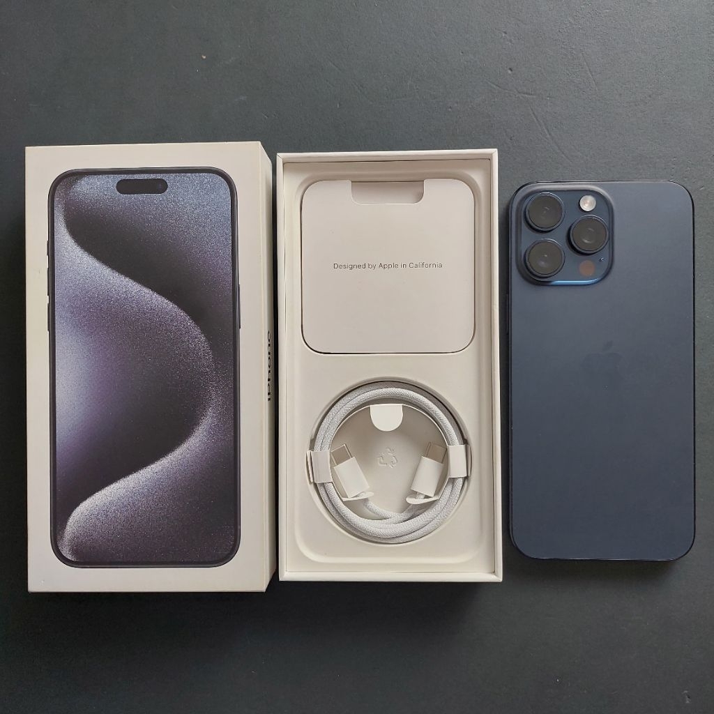 IPHONE 15 PRO MAX 256GB BLUE TITANIUM EX GARANSI INTER