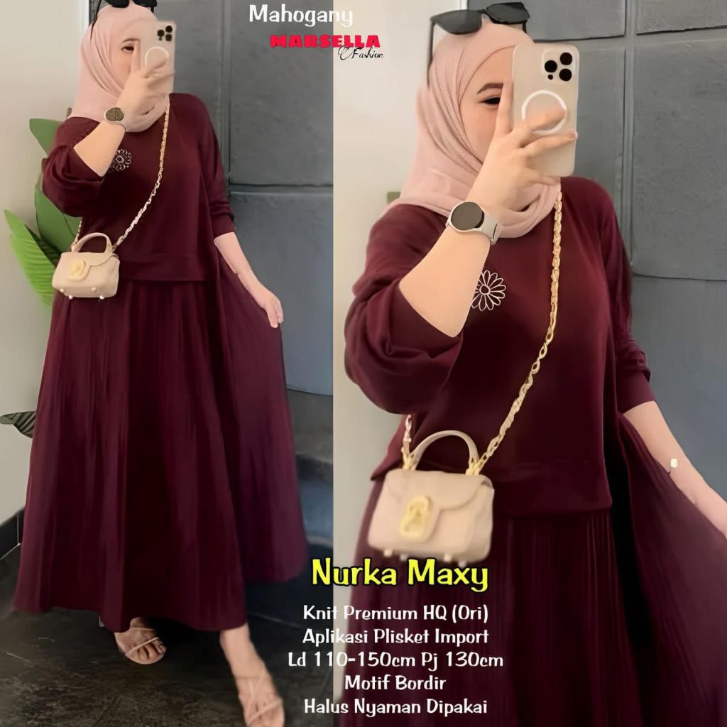 Gamis Wanita adem tebal kaos knit/ kaos aster premium
