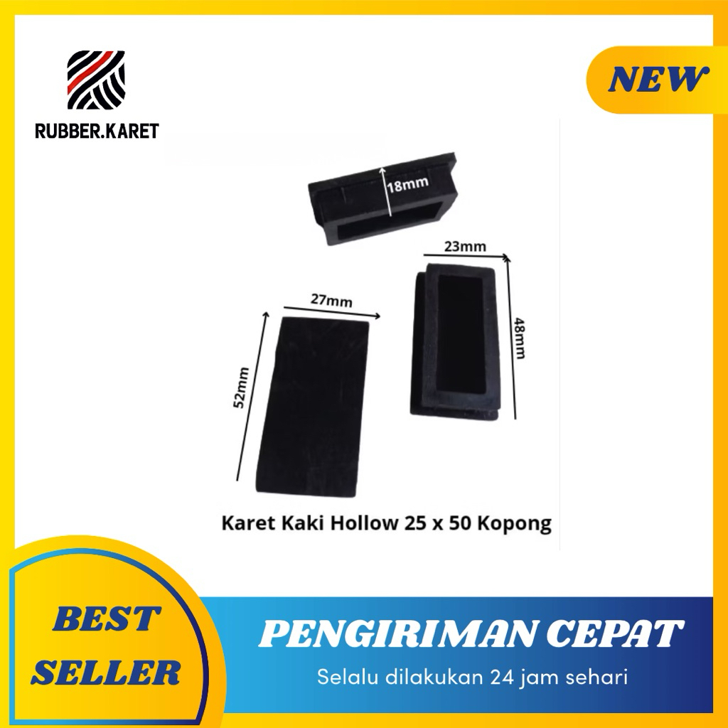 karet hollow 25x50 kopong karet tapak/alas kaki meja kursi