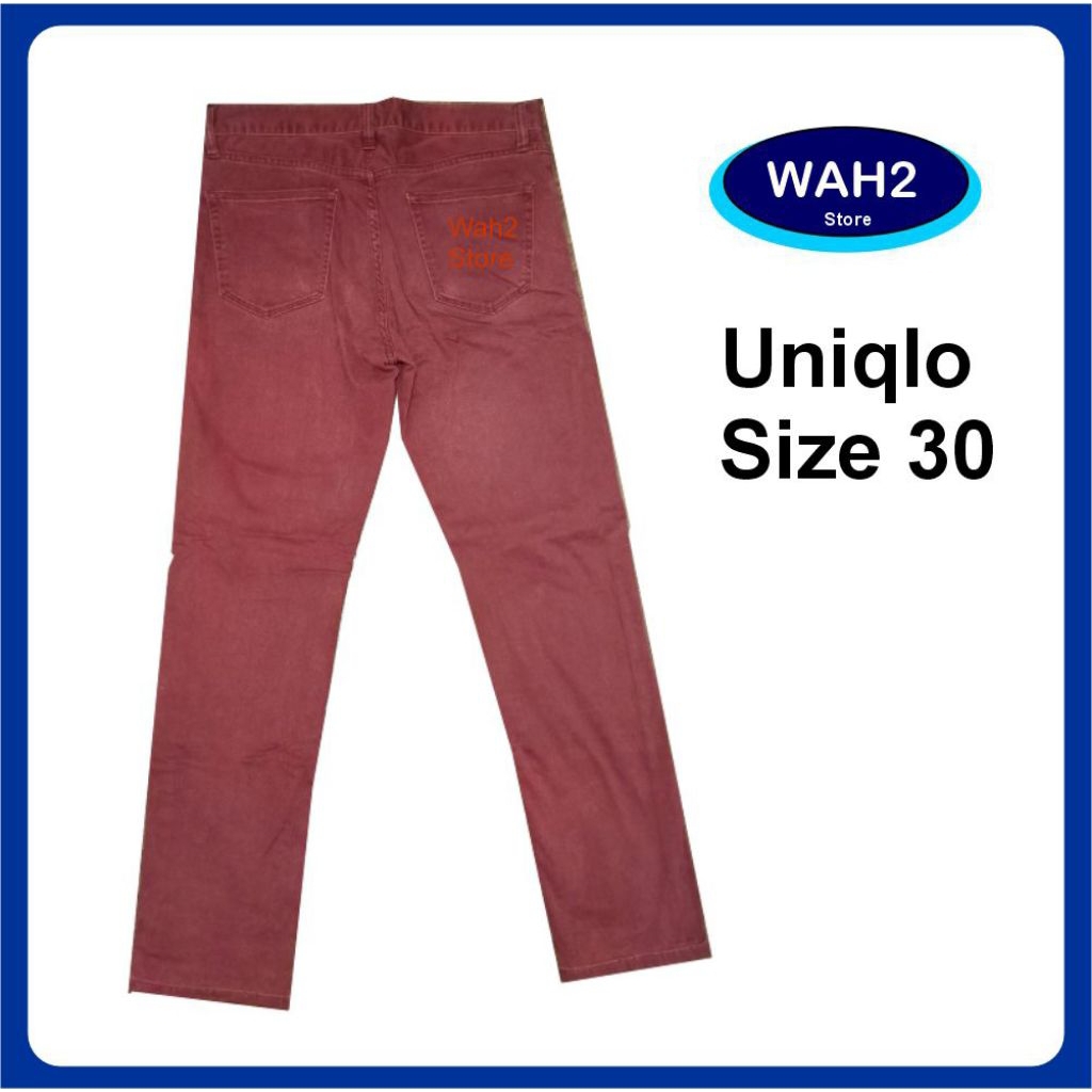 Preloved Original Celana Panjang denim jeans katun Uniqlo Police