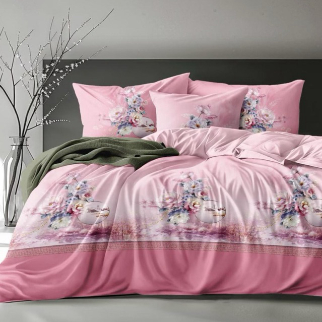 BIOSIBEDDING SPREI KATUN JEPANG MOTIF BUNGA SHABBYCHIC - SPREI CUSTOM SIZE REMPEL RUMBAI