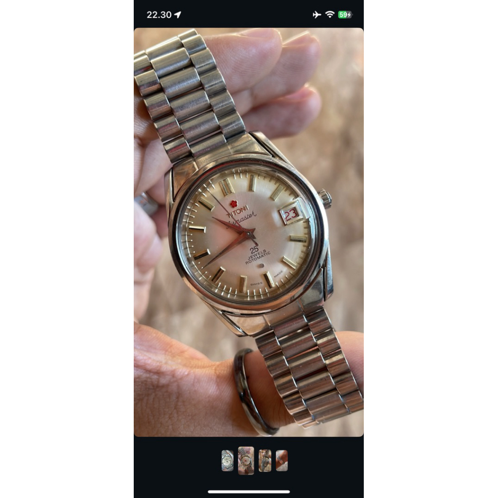 titoni airmaster rotomatic 25j new full original vintage serial 307-345 all normal tanpa kendala