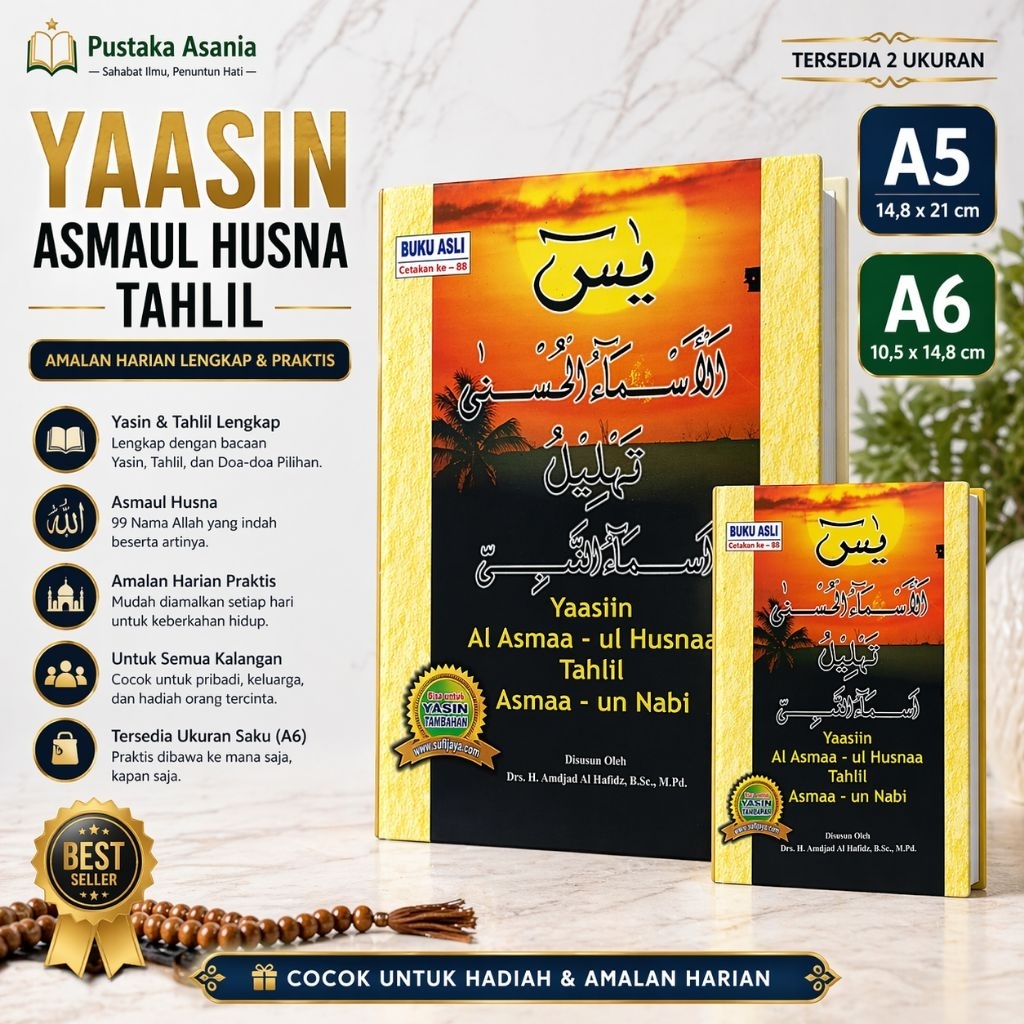 Buku Yasin Asmaul Husna Asmaun Nabi Tahlil Terjemah Doa Lengkap Hadiah Walimahan Tahlilan Selamatan 