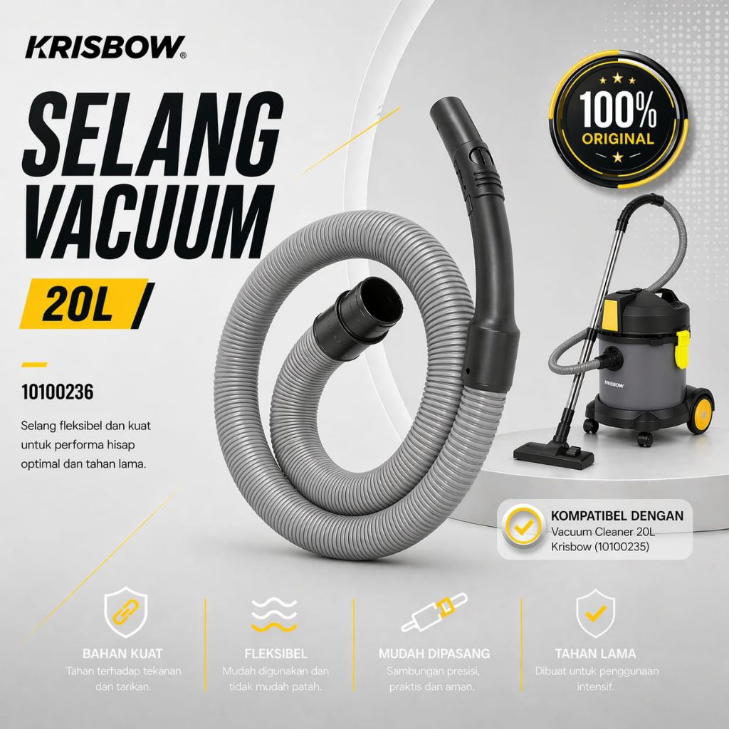 Selang Wet & Dry Vacuum Cleaner 20L krisbow Original / Hose Vacuum Cleaner Krisbow / Selang Vacuum C