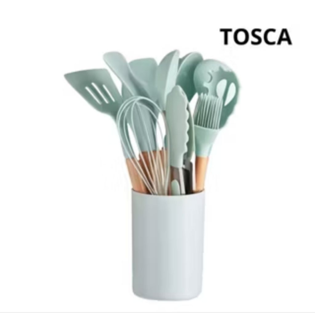 Vishal 12 Pcs Kitchen Set Spatula Silikon Peralatan Dapur (New)
