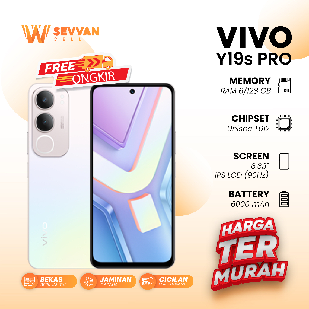 Handphone Vivo Y19s Pro Ram 6 128 GB