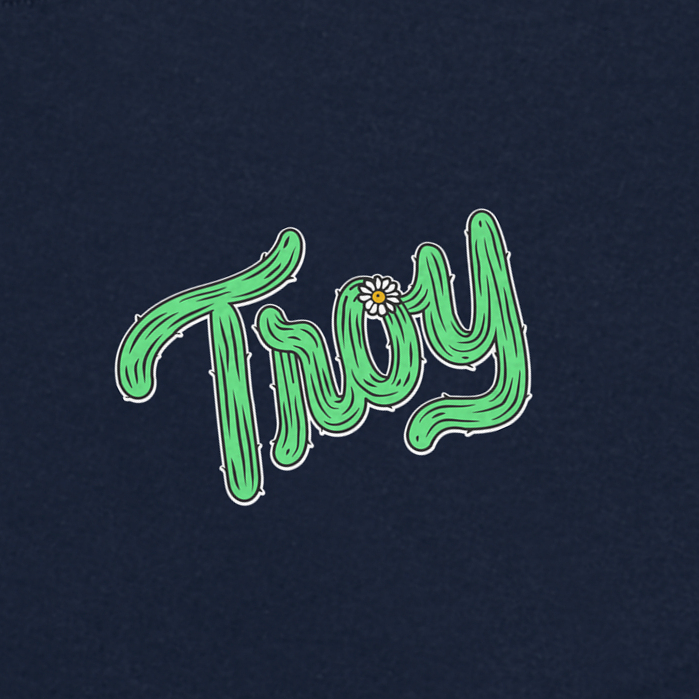 Troy Company Tshirt Navy Cactus - Kaos Pria Lengan Pendek Biru Navy MTD 3588