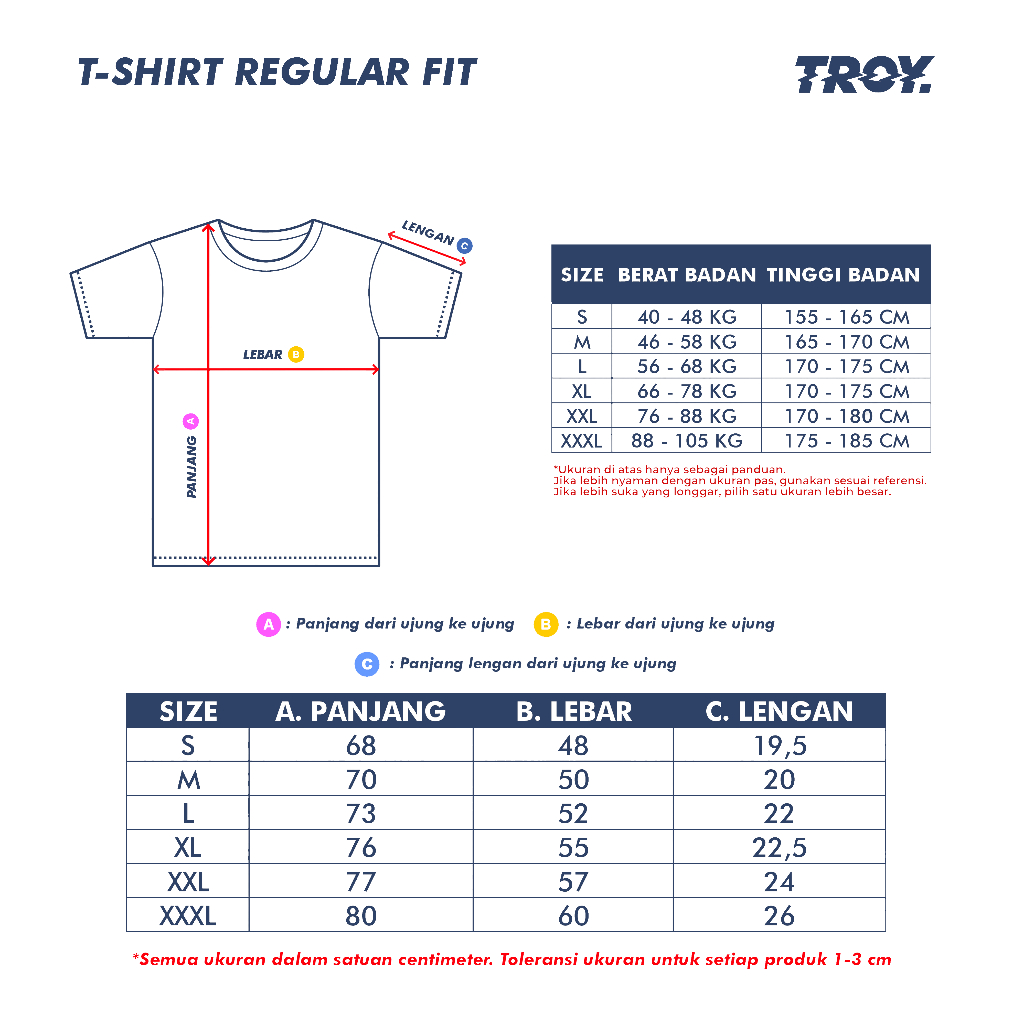 Troy Company Tshirt Navy Cactus - Kaos Pria Lengan Pendek Biru Navy MTD 3588