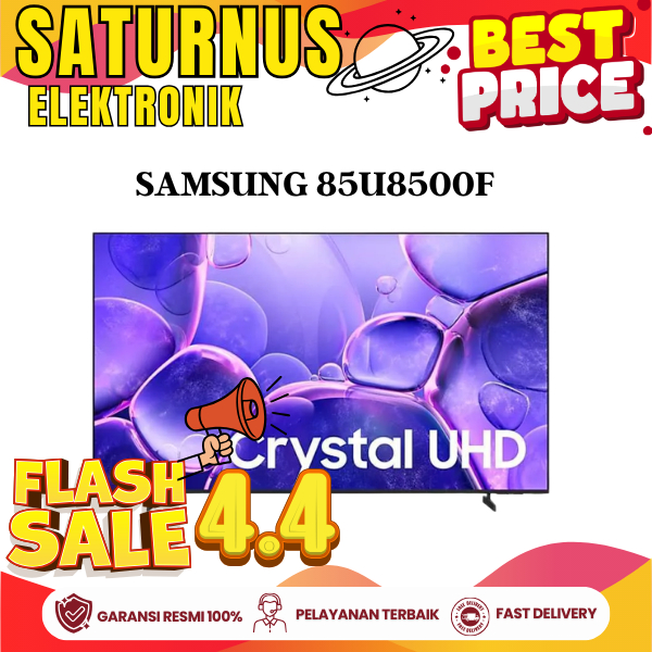 SAMSUNG 85U8500F SMART TV 85 INCH CRYSTAL PROCESSOR 4K UHD TIZEN OS Q-SYMPHONY Solar Cell Remote Dyn