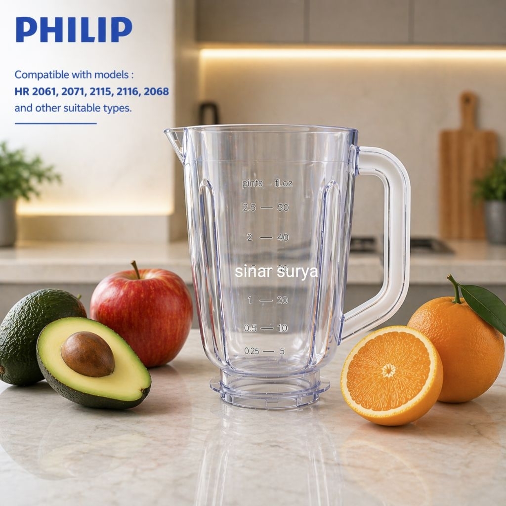 ( GRATIS BUBBLE ) GELAS BLENDER JUICER PHILIP  2061/2071/2115/2116/2068 MIKA