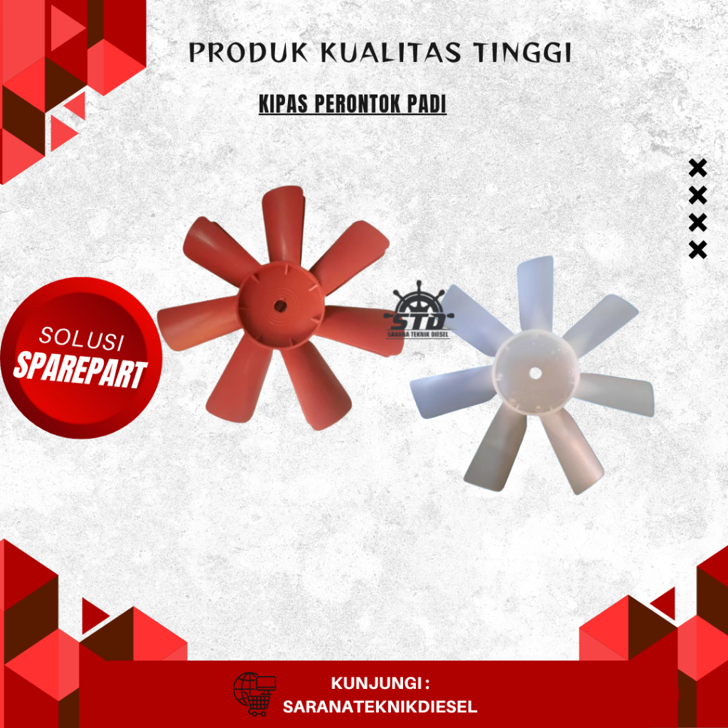 Kipas Perontok Padi Merah Anti Pecah Tleser Padi Tebal Sirip Bahan Kuat Tidak Mudah Patah WARNA READ