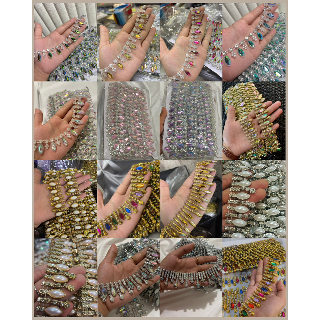 PER ROL Renda RUMBAI BESAR Meteran Aksesoris Diamond Rangkai bahan dasar plastik ki ih