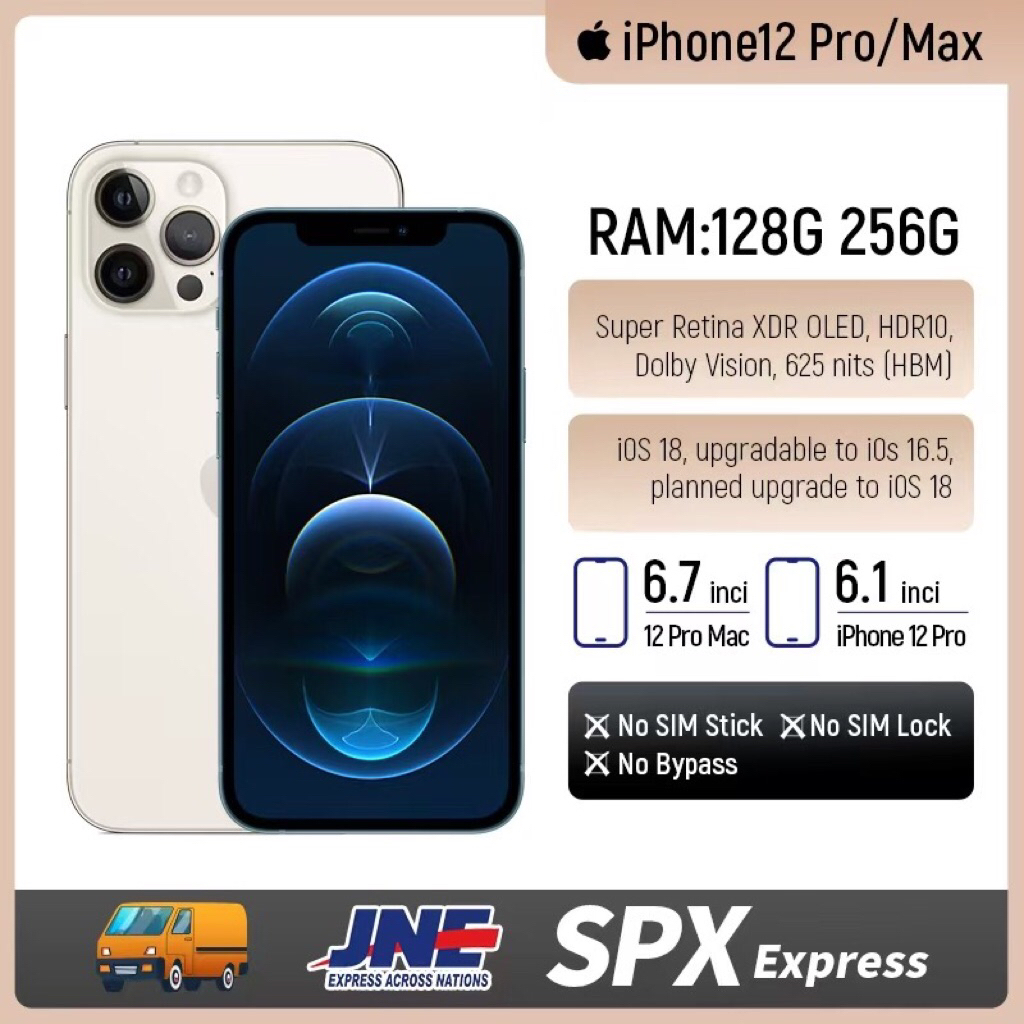 BC IPHONE12pro 128GB 256GB Second BEKAS ORIGINAL 100% MULUS NORMAL FULLSET Kondisi Perfect 12Pro/Max