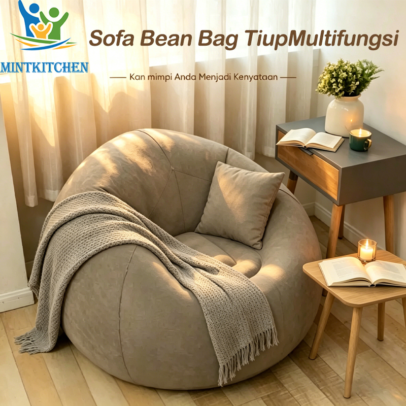 [COD]Sofa Angin Bean Bag Squishy Inflatable Sofa Tiup Angin Lazy Bag Outdoor Indoor-MintKitchen