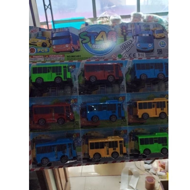 mobil bus Tayo besar pullback geser pintu/bis Tayo/mobil mobilan anak/mainan kendaraan