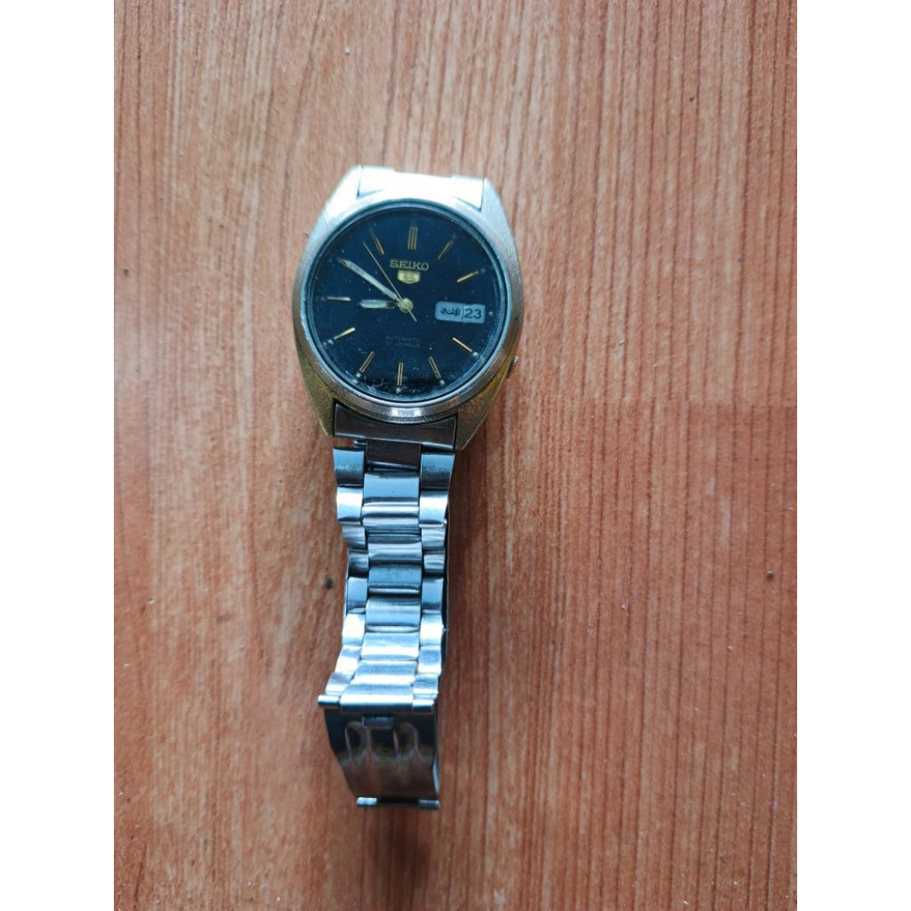 jam tangan jadul cowo seiko 5 arab vintage otomatis lancar
