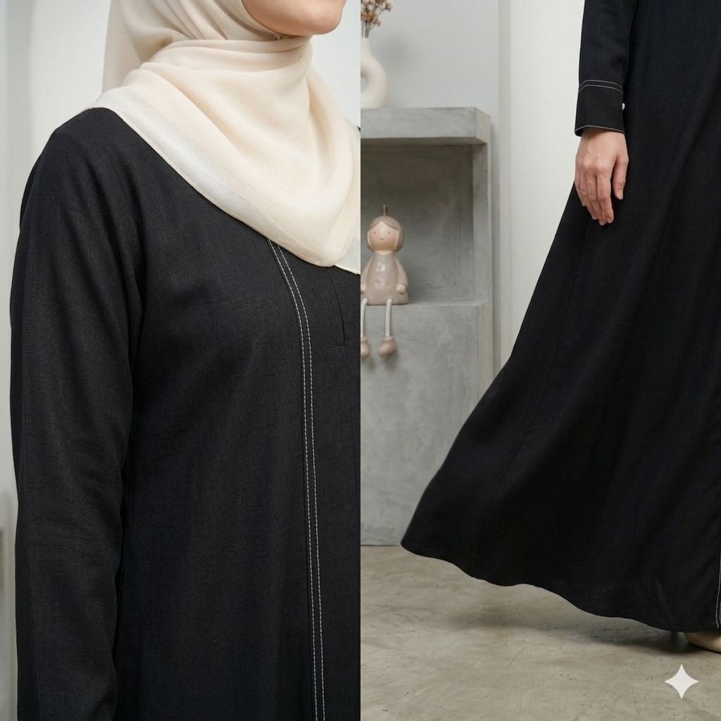 NEW PRODUCT Gamis Medina Abaya Polos Basic Simple Elegan Bahan Wolfis / Abaya Umroh / Abaya Hitam