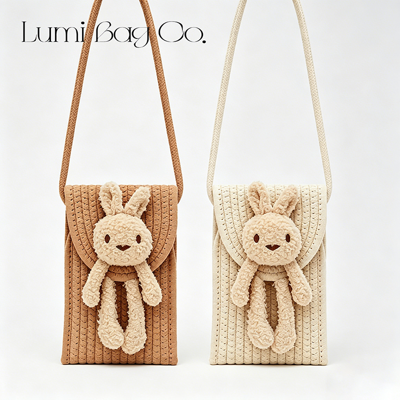 COD Lumi Bag Co  Tas Selempang Rajut kapas Lucu Kelinci Imut /HP Kecil Wanita Sling Bag/Tas Selempan