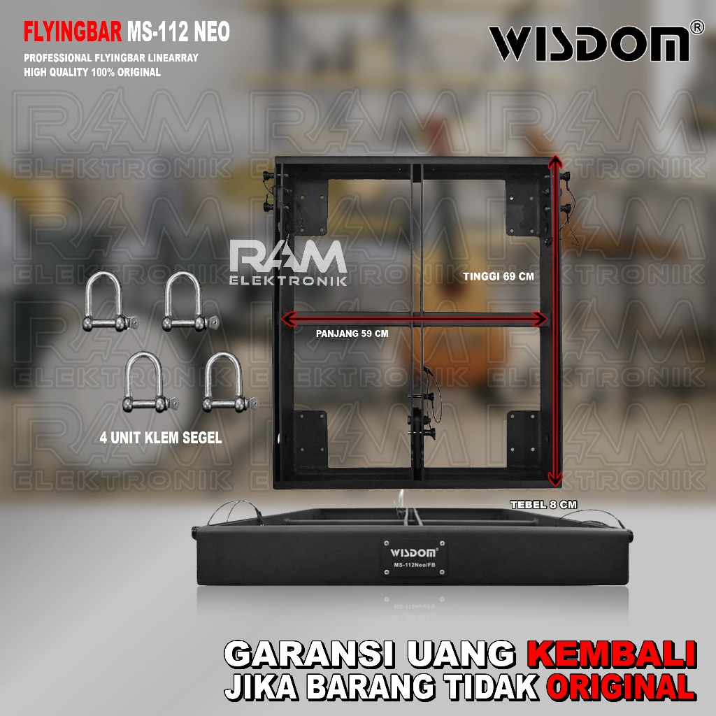 Flying Bar Line Array WISDOM MS112NEO | MS 112 NEO Brecket Gantung Linearray Original