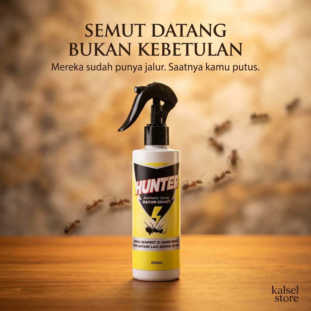 HUNTER RACUN SEMUT SEMPROT SUPER AMPUH MATI DITEMPAT RACUN SEMUT CAIR RACUN SEMUT MERAH SEMPROTAN AN