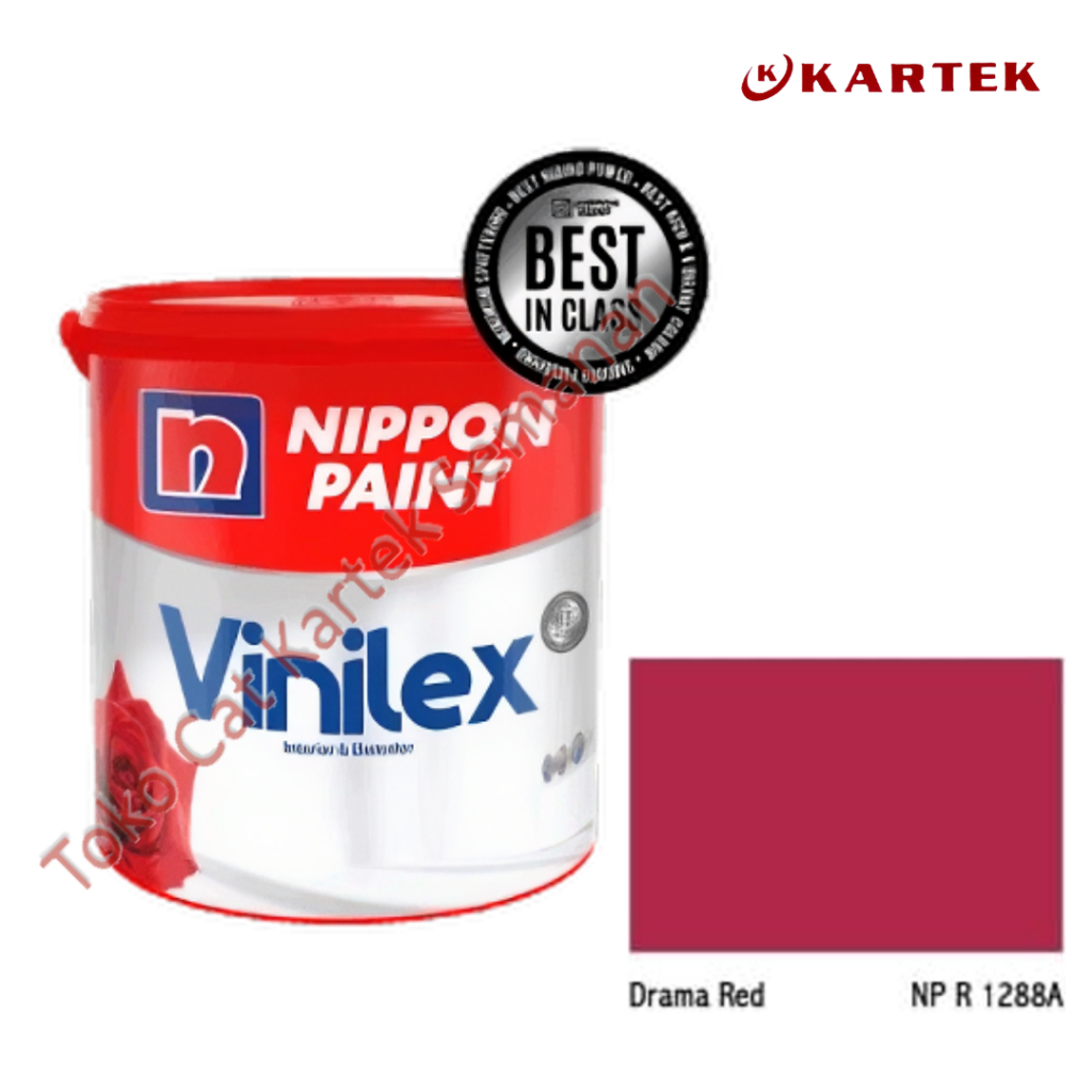 Nippon Paint Vinilex DRAMA RED NP R 1288A Cat Tembok Interior Eksterior Merah Tua 1kg 5kg