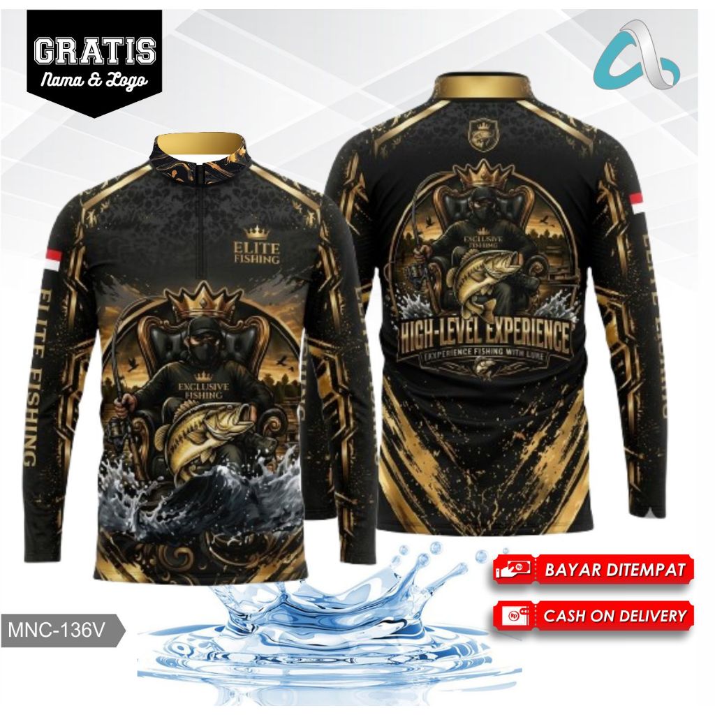 Baju Mancing Costum GRATIS Nama & Logo - Jersey Mancing Lengan Panjang - FullPrinting