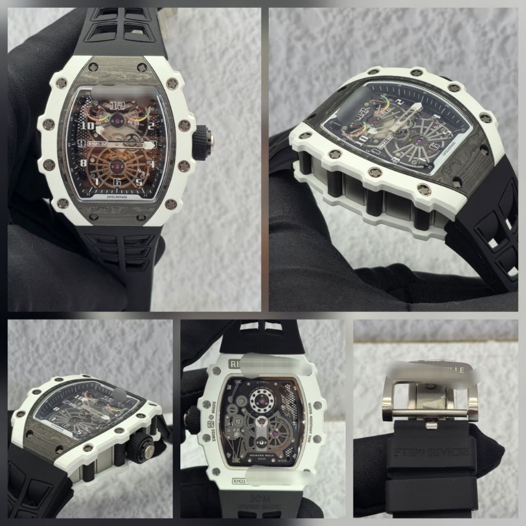 JAM TANGAN COWOK RM 21.02 BODY CARBON AUTOMATIC CLONE