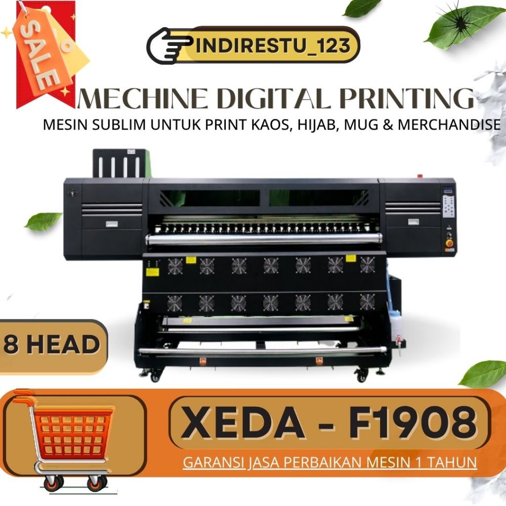 Sublimation Printer/ Mesin Sublim F1908 - 8 Head/Epson i3200/Mesin Printing Digital XEDA/Jersey/Mug