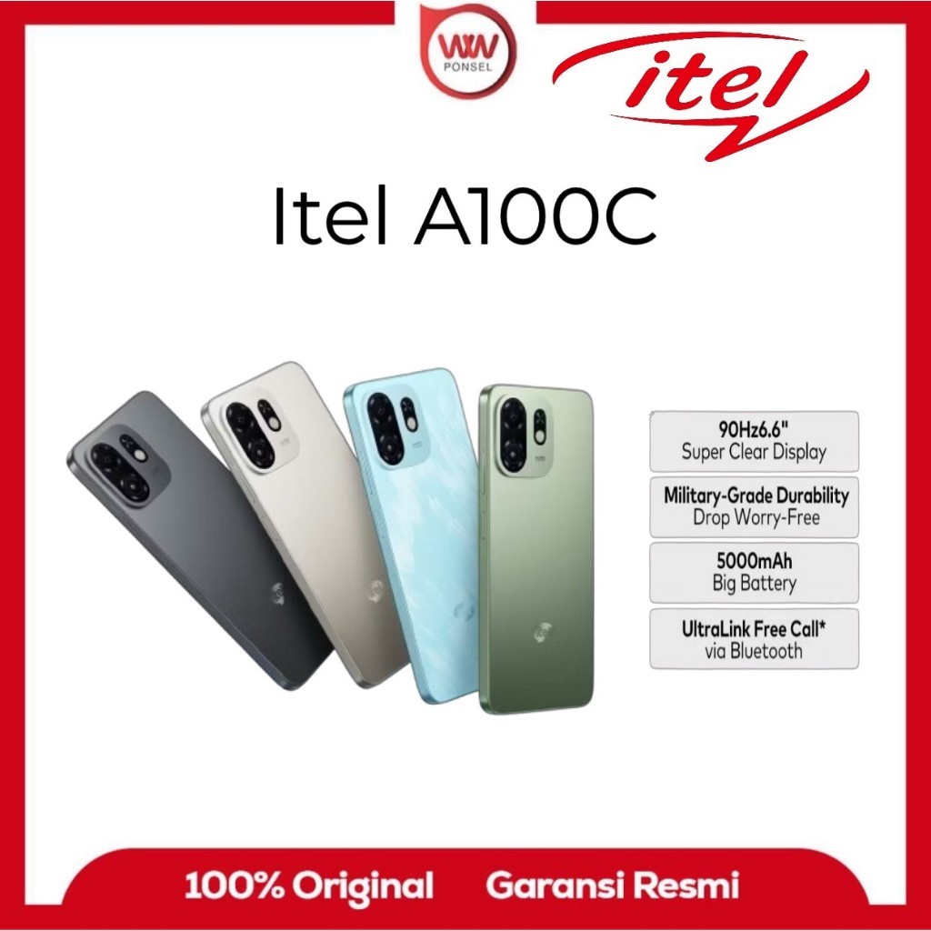 Hp Itel A100C Ram 3GB Internal 64GB Garansi Resmi