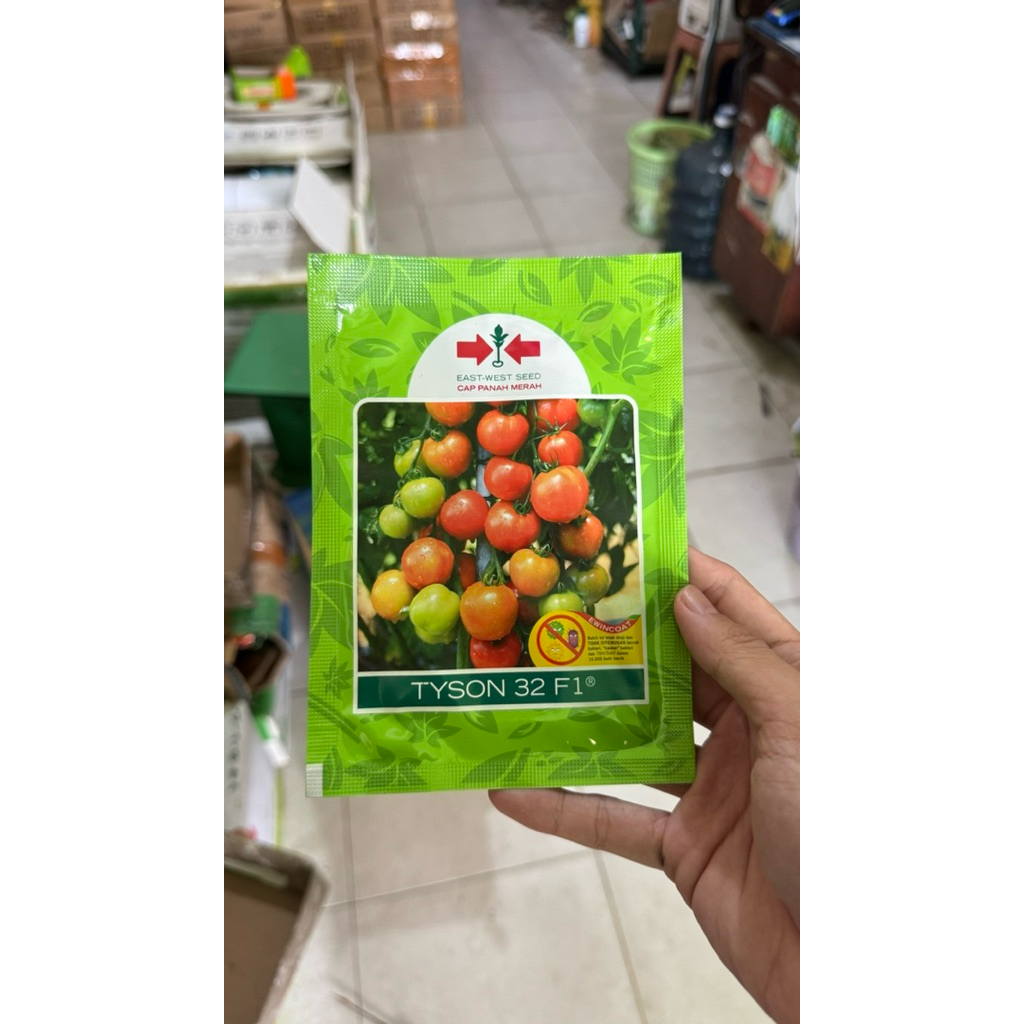 BIBIT BENIH CAP PANAH MERAH TOMAT TYSON 32 F1 ISI 1.750 BUTIR