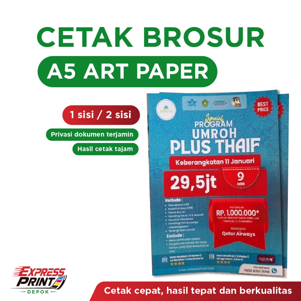 CETAK BROSUR MURAH A5 ART PAPER DEPOK
