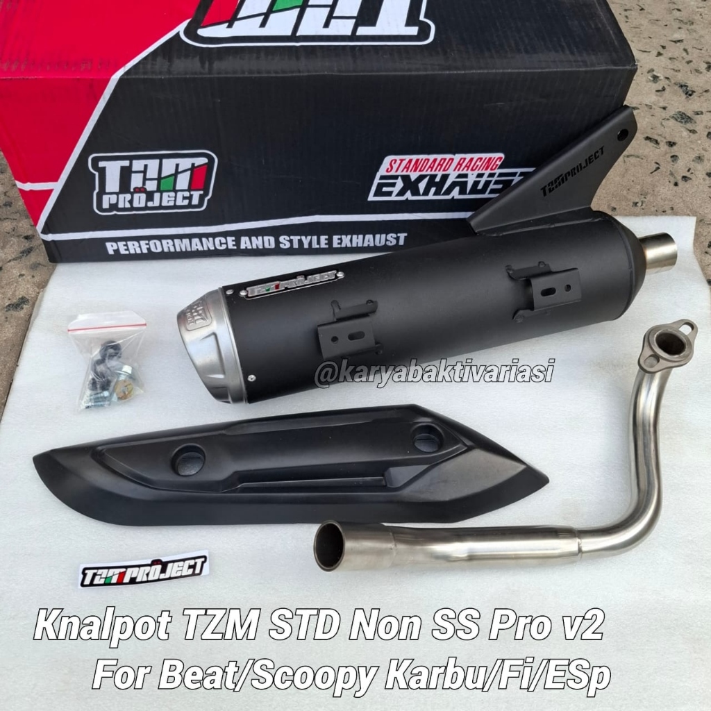 KNALPOT TZM PROJECT STD NON - SS FULLPACK V2 FOR BEAT KARBU/FI/ESP/POP/STREET, SCOOPY KARBU/FI/STREE