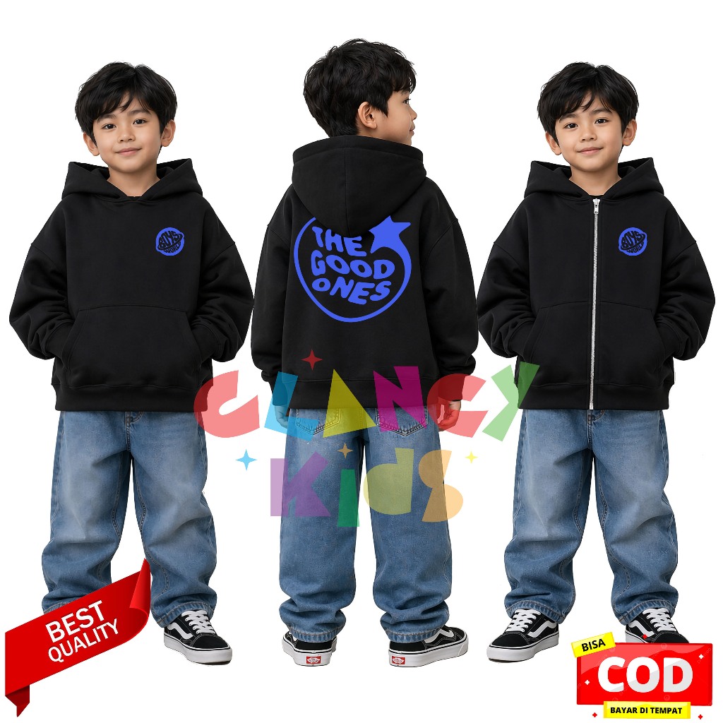 JAKET ZIPPER ANAK Y2K GOOD BOY HOODIE BOXY OVERSIZE