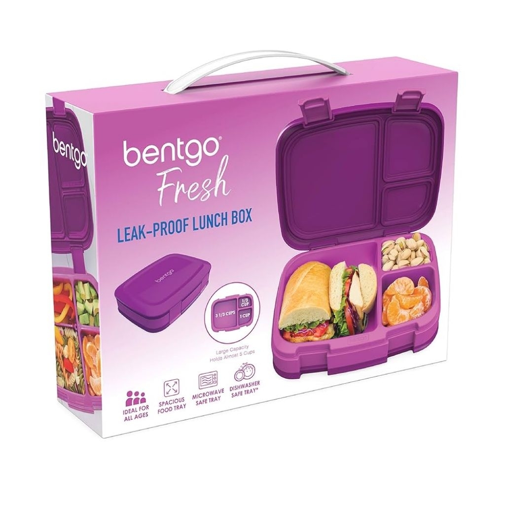 Bentgo Fresh – Leak-Proof, Versatile 4-Compartment Bento-Style Lunch Box (Purple)