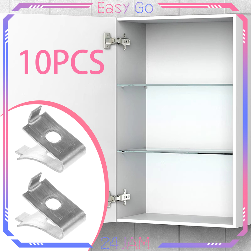 Isi 10pcs Ambalan Tiang Braket Alumunium Raket Penyangga Rak Braket Penyangga Rak Aluminium Bracket 