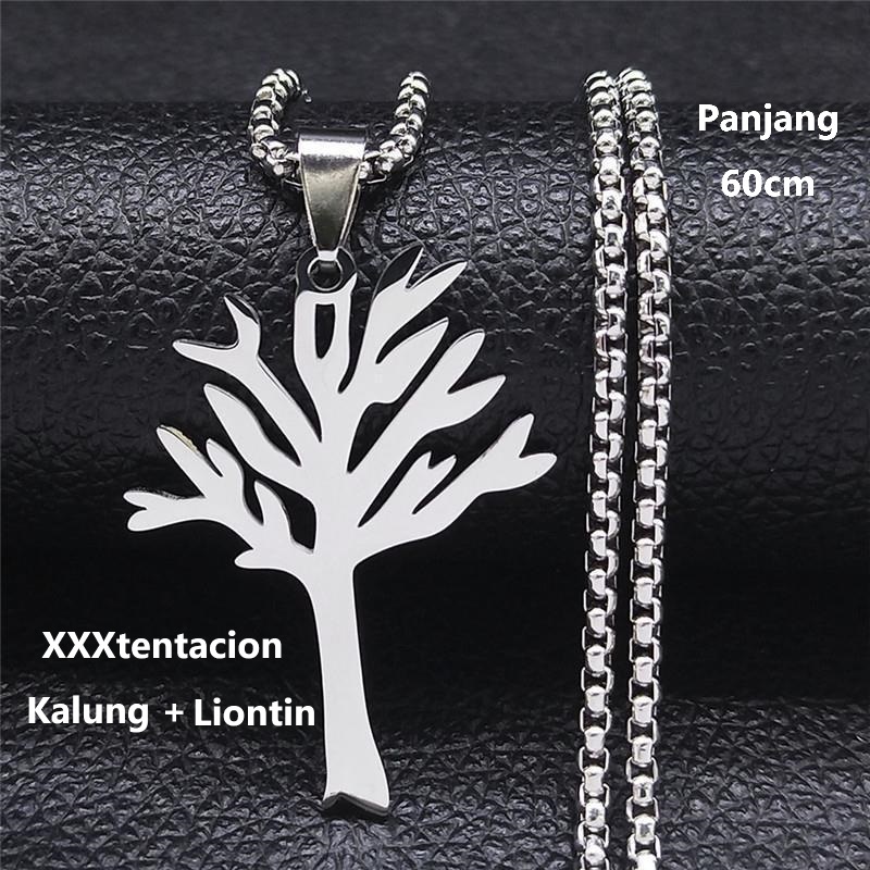 Kalung Liontin XXXTentacion “Leafless Tree of Life / Poison Tree” Titanium Stainless Steel Anti Kara