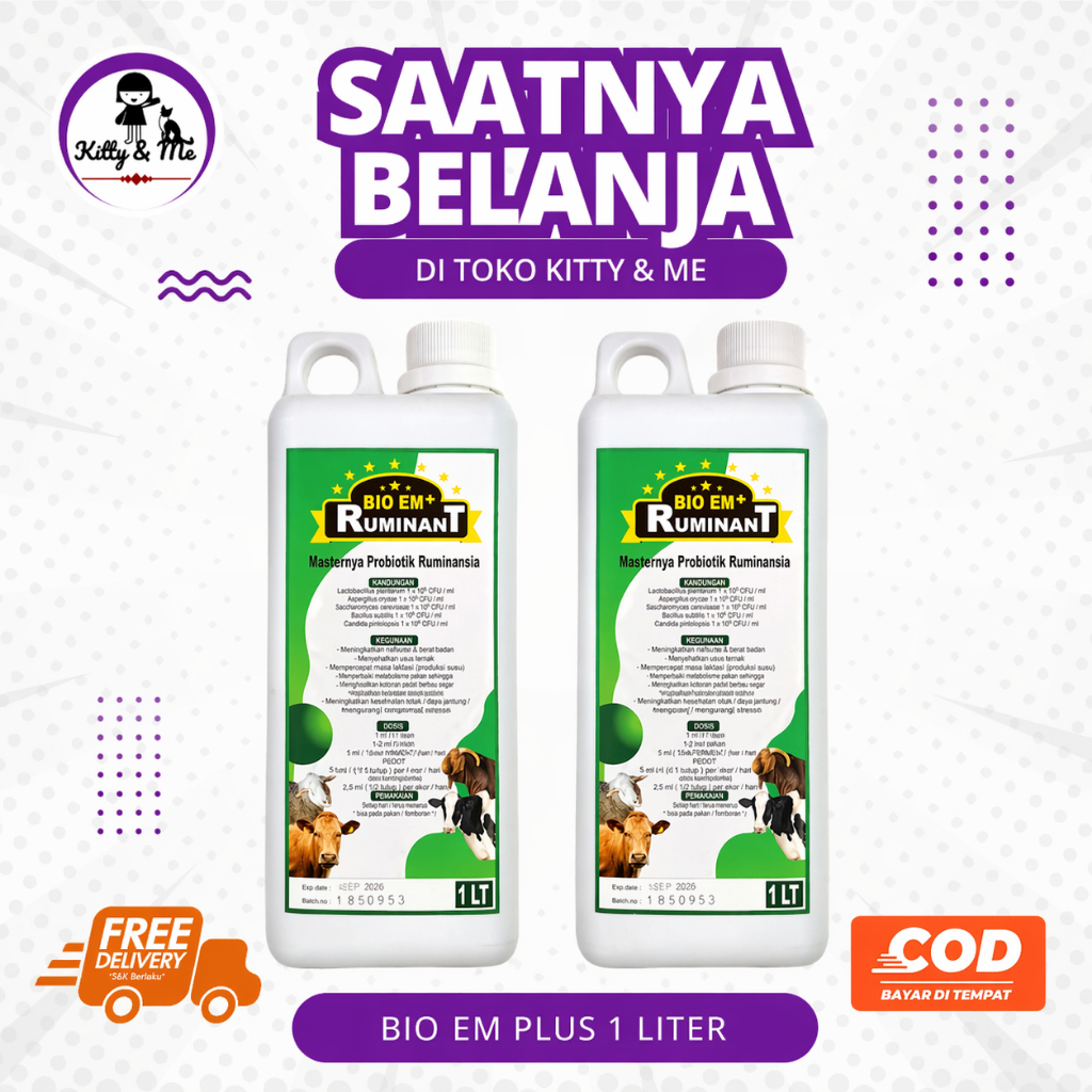 BIO EM PLUS RUMINANT 1 LITER - Pakan Sapi Domba Kambing Untuk Fermentasi Pakan